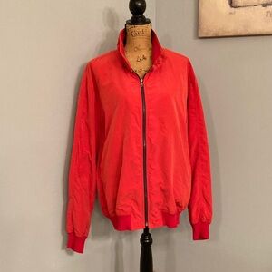 Faconnable Red Lightweight Bomber Jacket Men Size XL